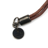 Gucci Leather Burnished Silver Horsebit Bracelet 0000759