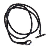 Gucci Leather Horsebit Burnished Silver Bracelet 0000696