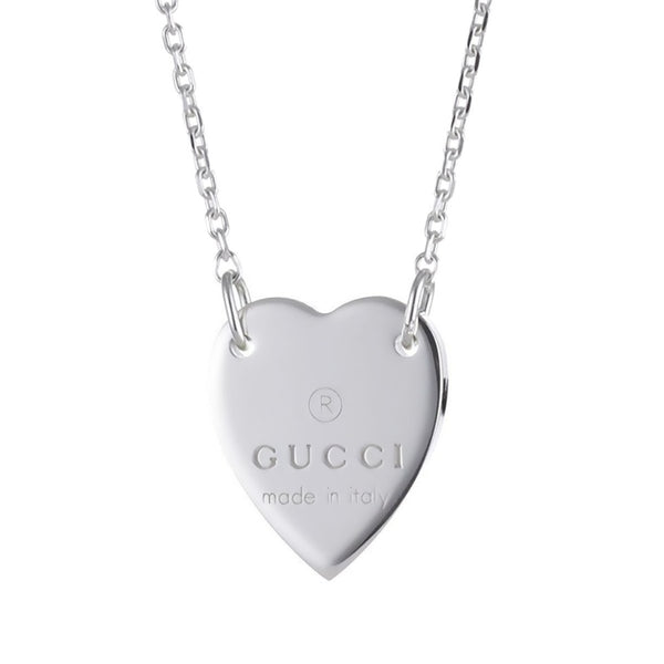 Gucci Trademark Heart Silver Necklace 0000743
