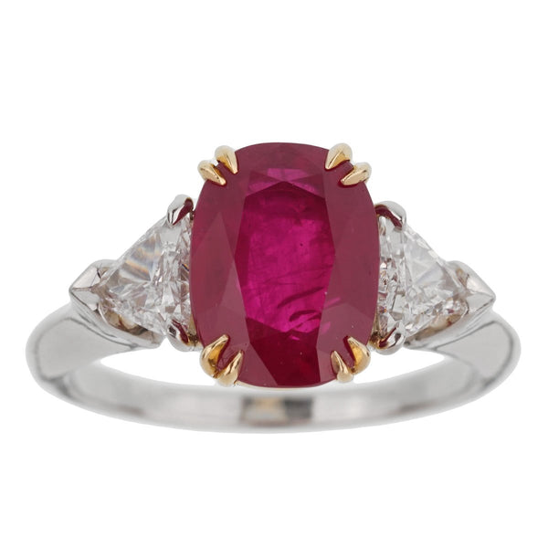 Harry Winston Burma Ruby Diamond Platinum Ring 0002165
