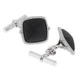 Hermes Diamond Onyx White Gold Cufflinks 0003398