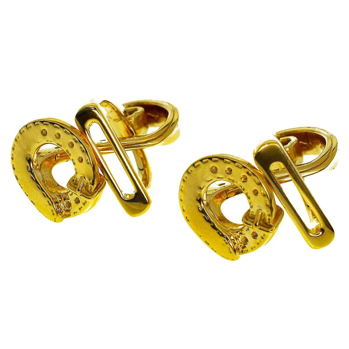 Hermes Stirrup 18k Yellow Gold Cufflinks