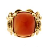 Hermes Sugar Loaf Carnelian Gold Ring 0000333