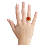 Hermes Sugar Loaf Carnelian Gold Ring 0000333