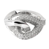 Hermes Twisted Pave Diamond Gold Ring 0000856