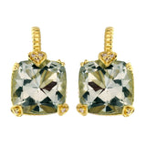 Judith Ripka Diamond & Quartz Yellow Gold Earrings 0001895