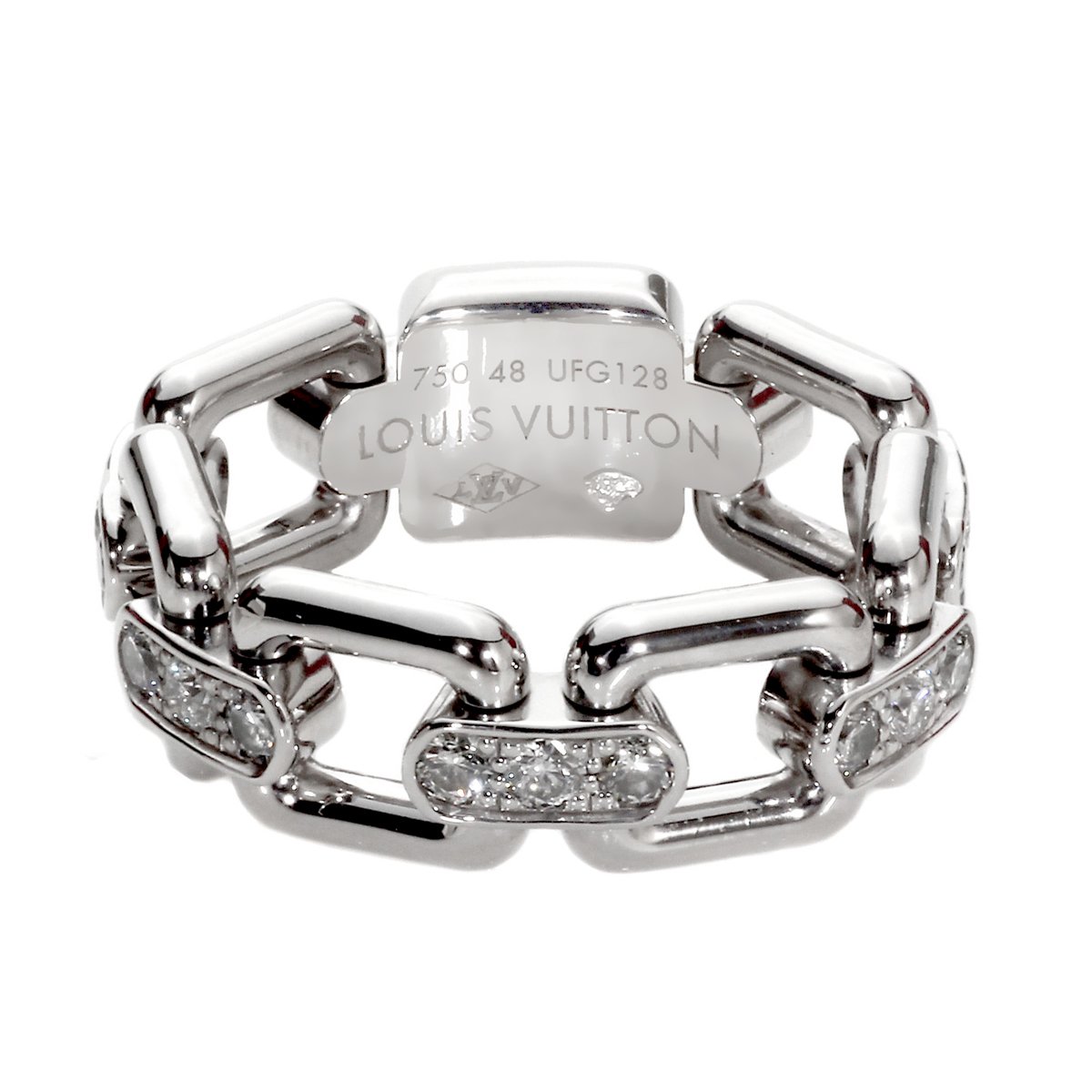 Louis Vuitton LV 18K White Gold Fusion Diamond Ring