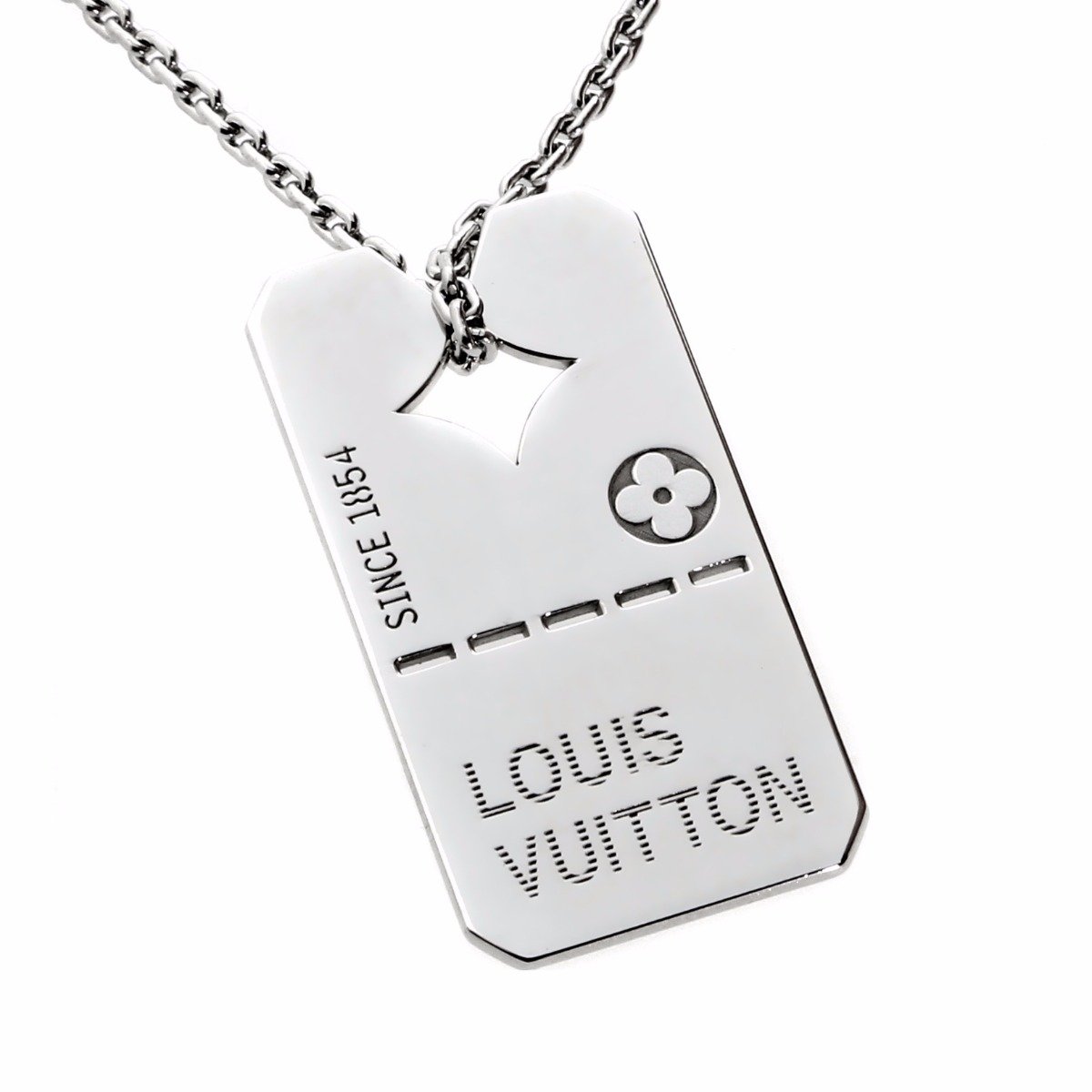 White gold top dog tag pendant
