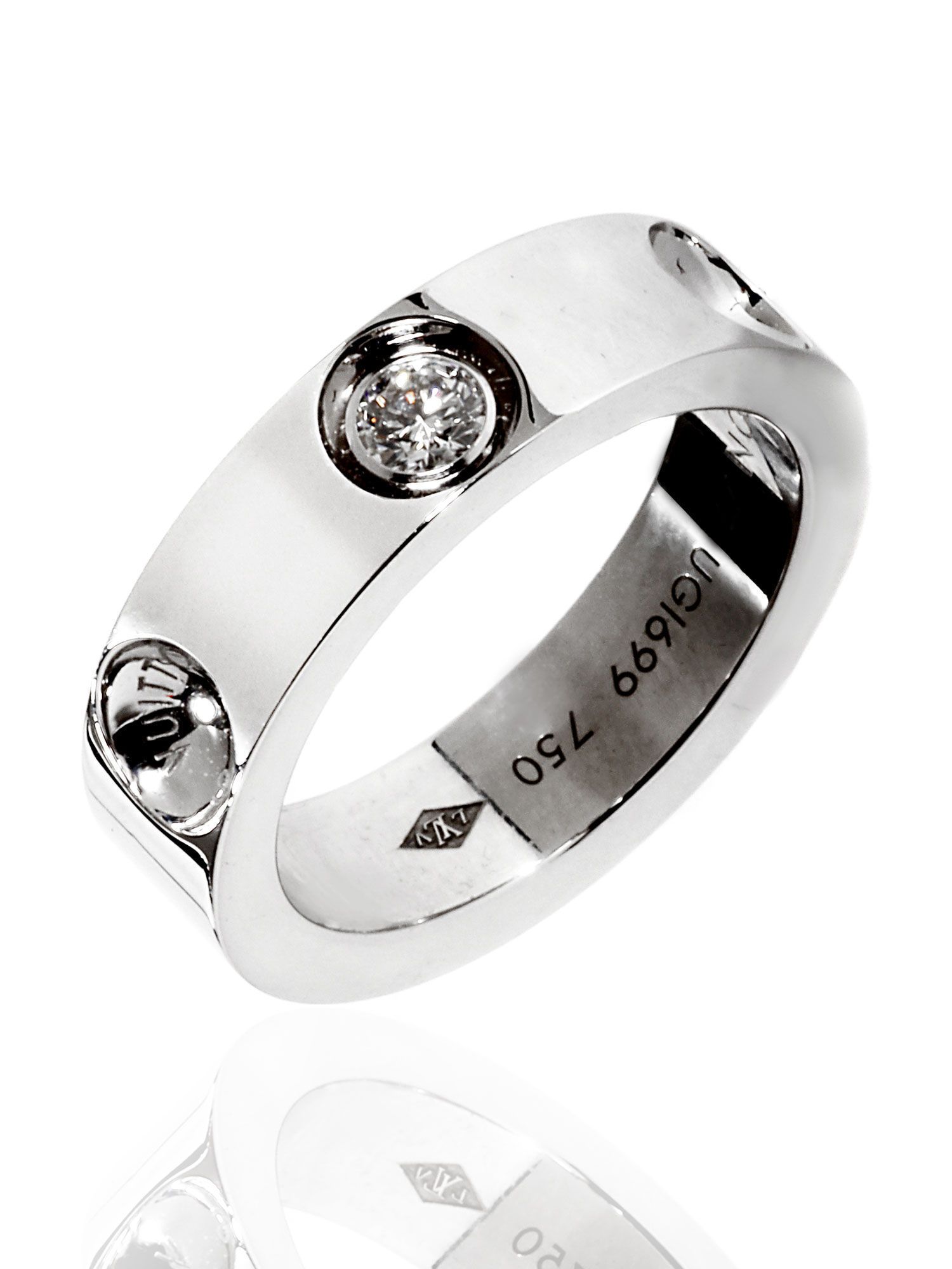 Louis Vuitton Empreinte Diamond Ring 18k White Gold