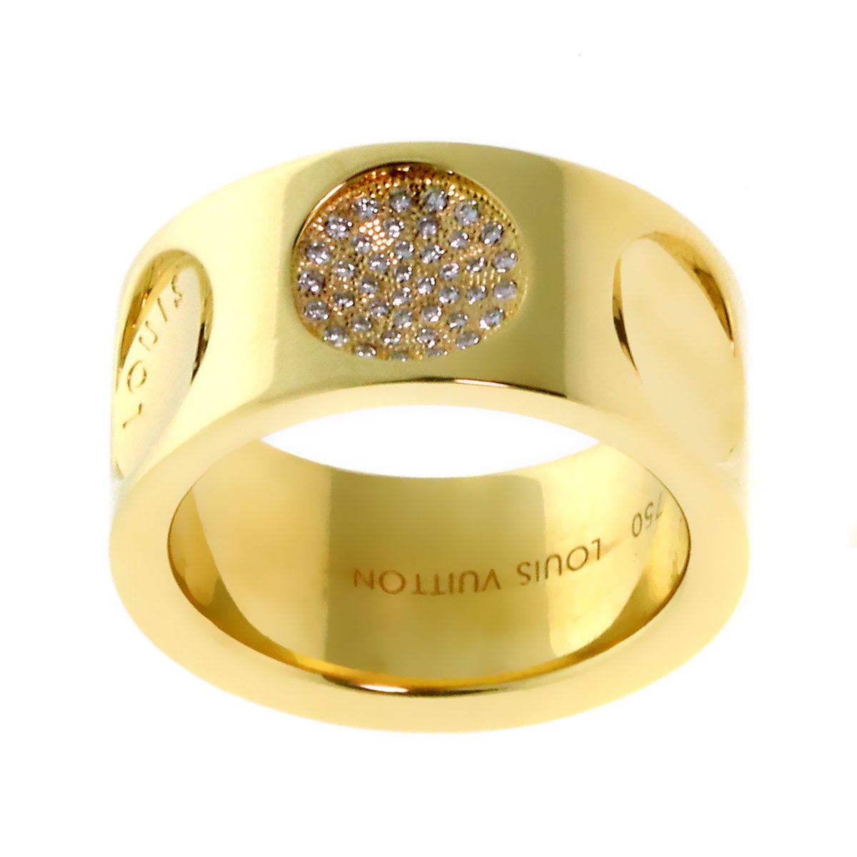 LOUIS VUITTON Diamonds Grand Bague Empreinte Ring in 750WG EU48-48.5 D8999