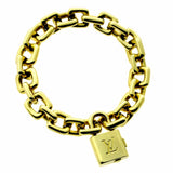 Louis Vuitton Padlock Charm Gold Bracelet 0000183