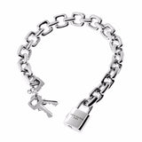Louis Vuitton Padlock Charm White Gold Bracelet 0000180