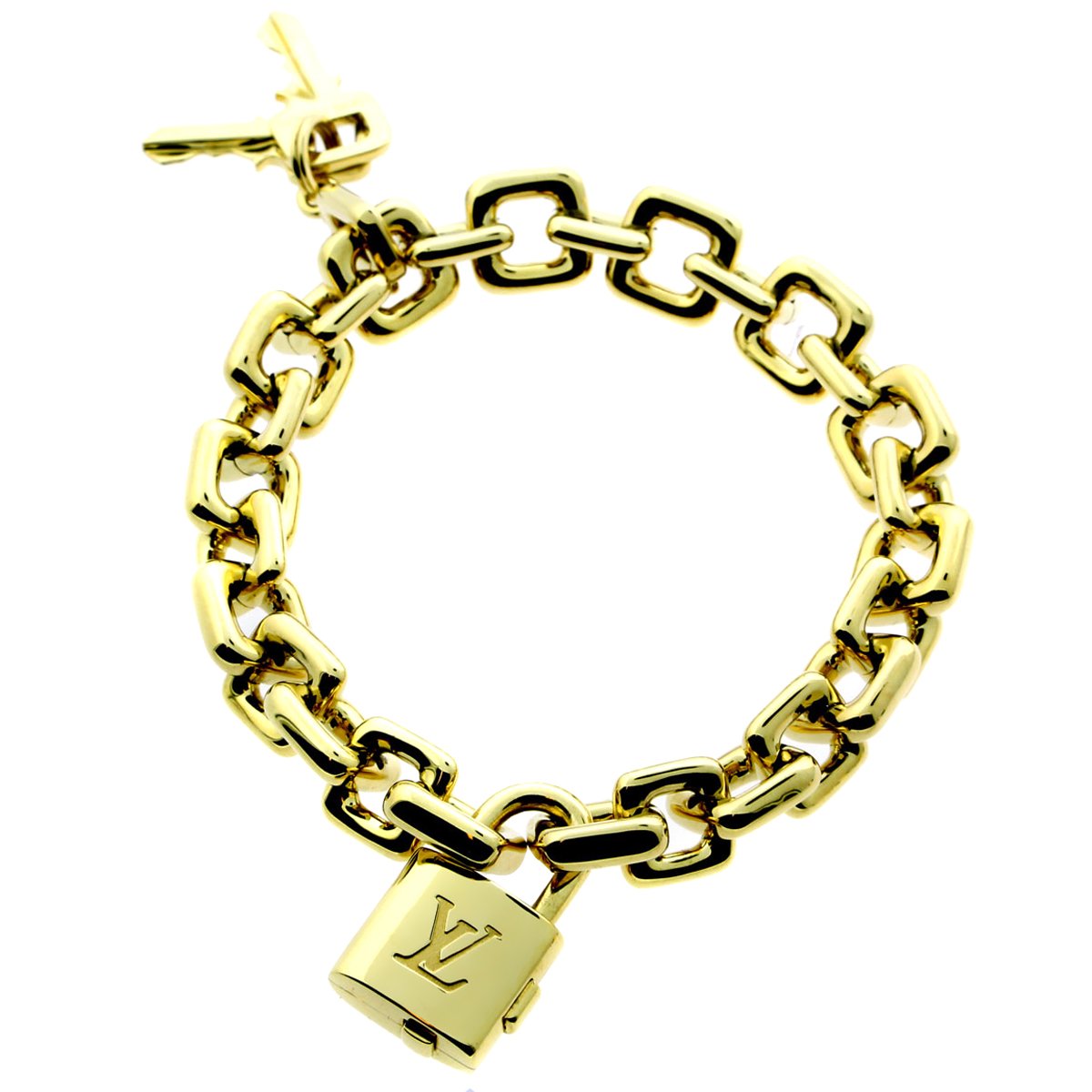 Louis Vuitton Padlock & Keys Gold Charm Bracelet – Opulent Jewelers