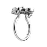 Louis Vuitton Petite Fleur Flower White Gold Diamond Ring 0000203