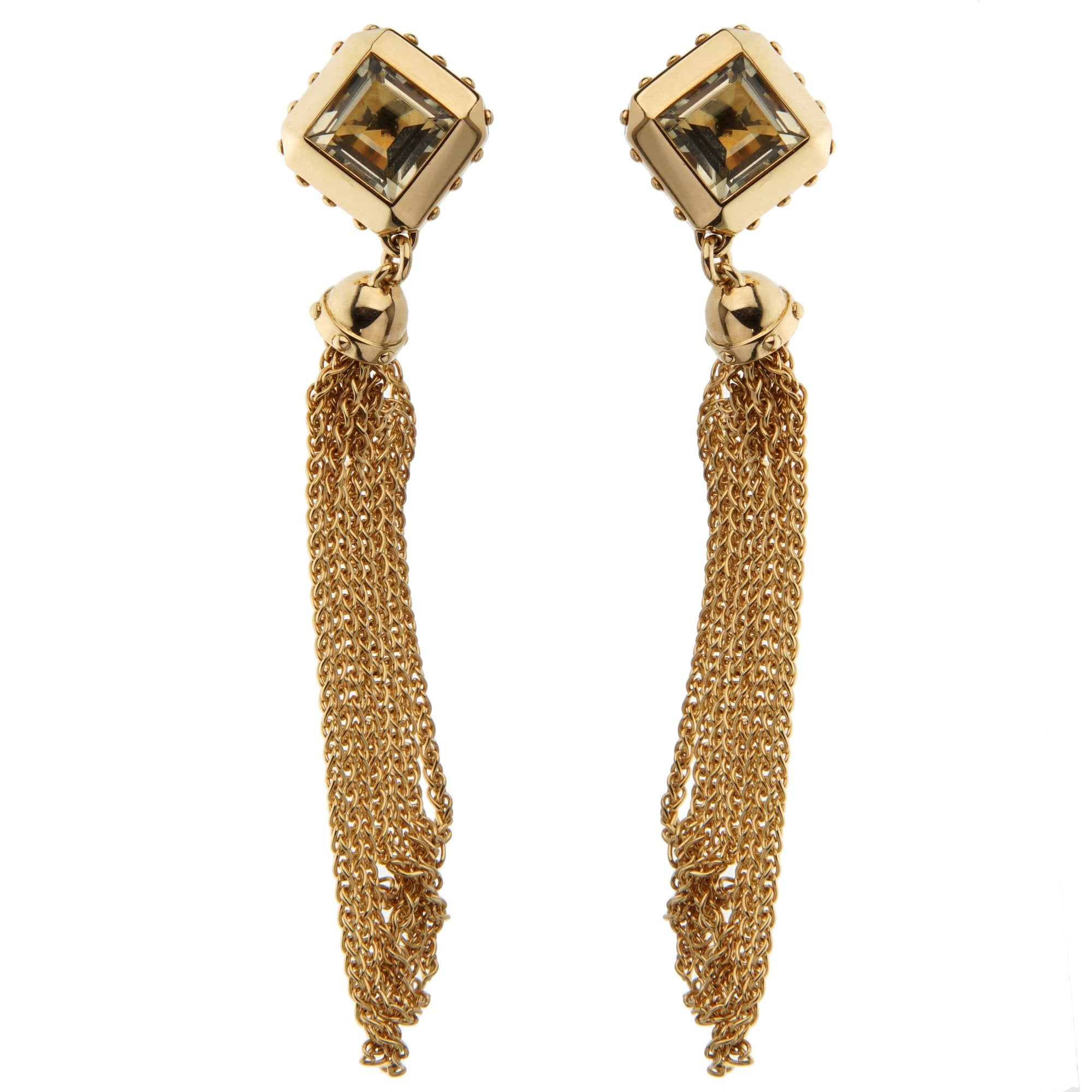 Louis Vuitton Quartz Yellow Gold Tassel Drop Earrings – Opulent Jewelers