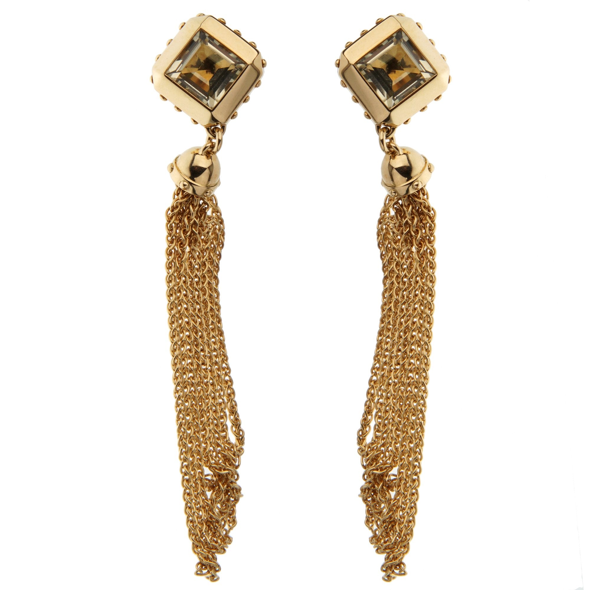 Designer Gold LV Charm Earrings