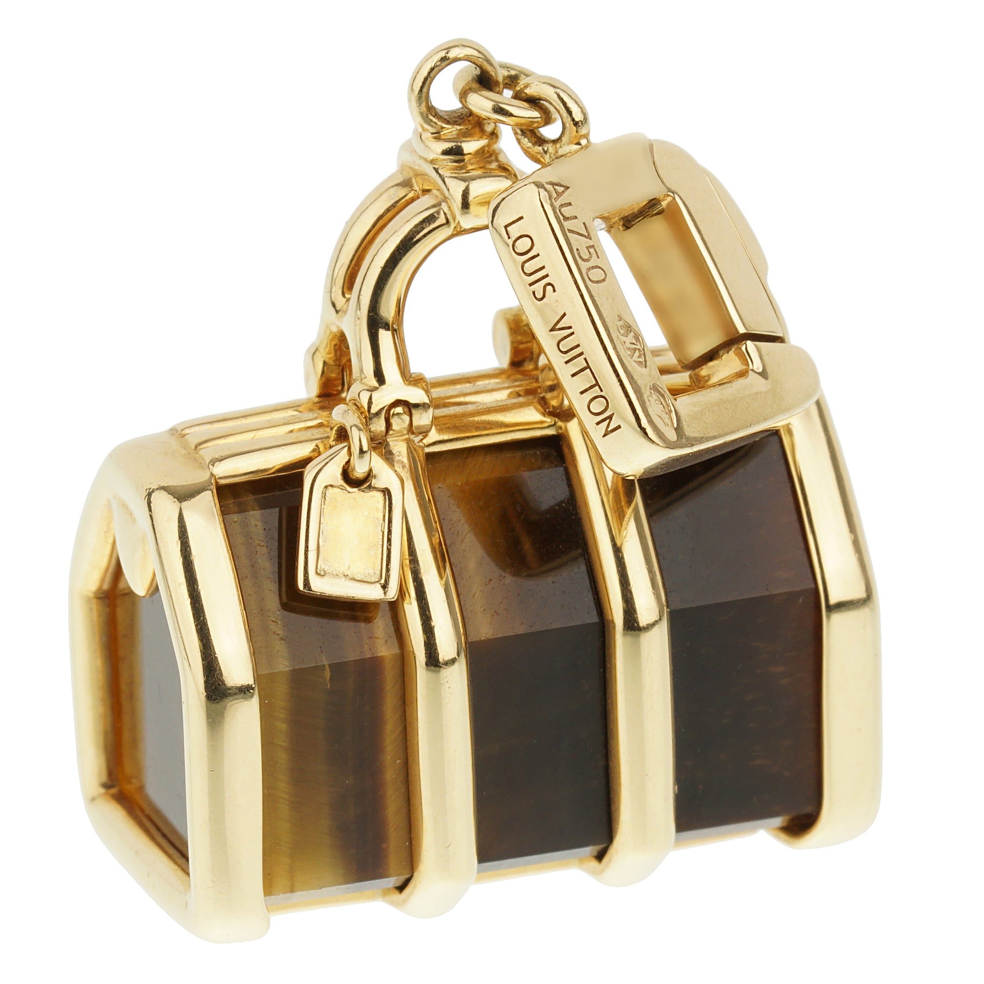 Louis Vuitton Yellow Gold Tiger Eye Bag Charm Pendant