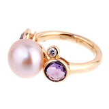 Mimi Milano Amethyst Pearl Diamond Rose Gold RIng 0001001