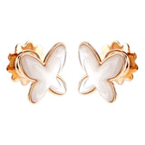 Mimi Milano Butterfly Mother of Pearl Gold Earrings 0001027