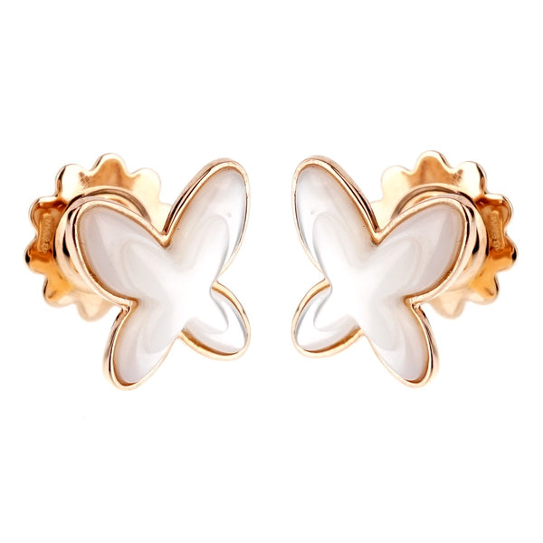 Mimi Milano Butterfly Mother of Pearl Gold Earrings 0001027