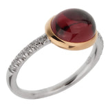 Mimi Milano Garnet Diamond White Gold Ring Sz 7.5 0002504