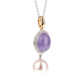 Mimi Milano Lavender Jade Pearl Diamond Necklace 0001009