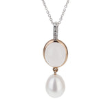 Mimi Milano Milky Quartz Pearl Diamond Necklace 0001012