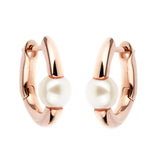 Mimi Milano Pearl Gold Hoop Earrings 0001025