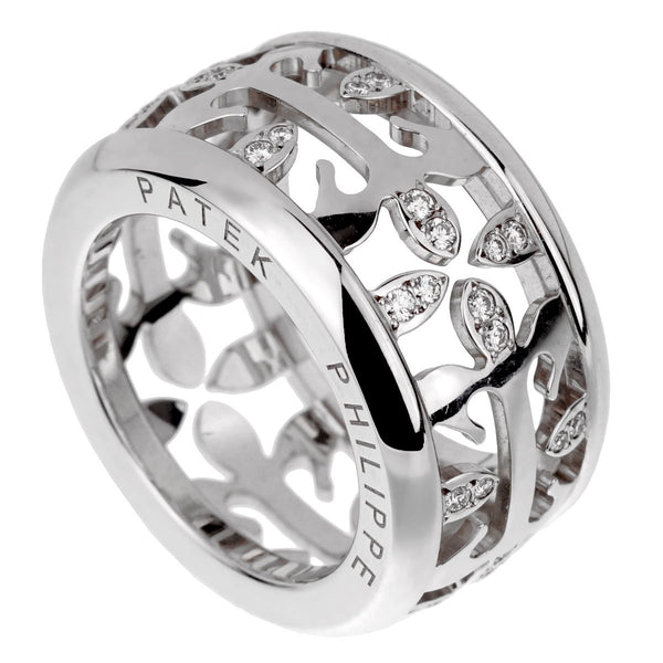 Patek Philippe Calatrava Wide Diamond White Gold Ring 0001933