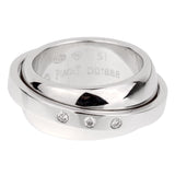 Piaget Possession White Gold 3 Diamond Band Ring Size 5 1/2 0001922