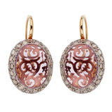 Pomellato 14 Carat Amethyst Diamond Rose Gold Drop Earrings 0002188