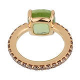 Pomellato 3.84 Carat Peridot Champagne Diamond Gold Ring 0002434