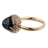 Pomellato 7.95ct Blue Topaz Fancy Diamond Cocktail Ring 0002843