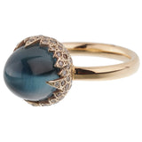 Pomellato 7.95ct Blue Topaz Fancy Diamond Cocktail Ring 0002843