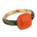 Pomellato Coral Cocktail Rose Gold Ring Sz 5 1/2 0002433