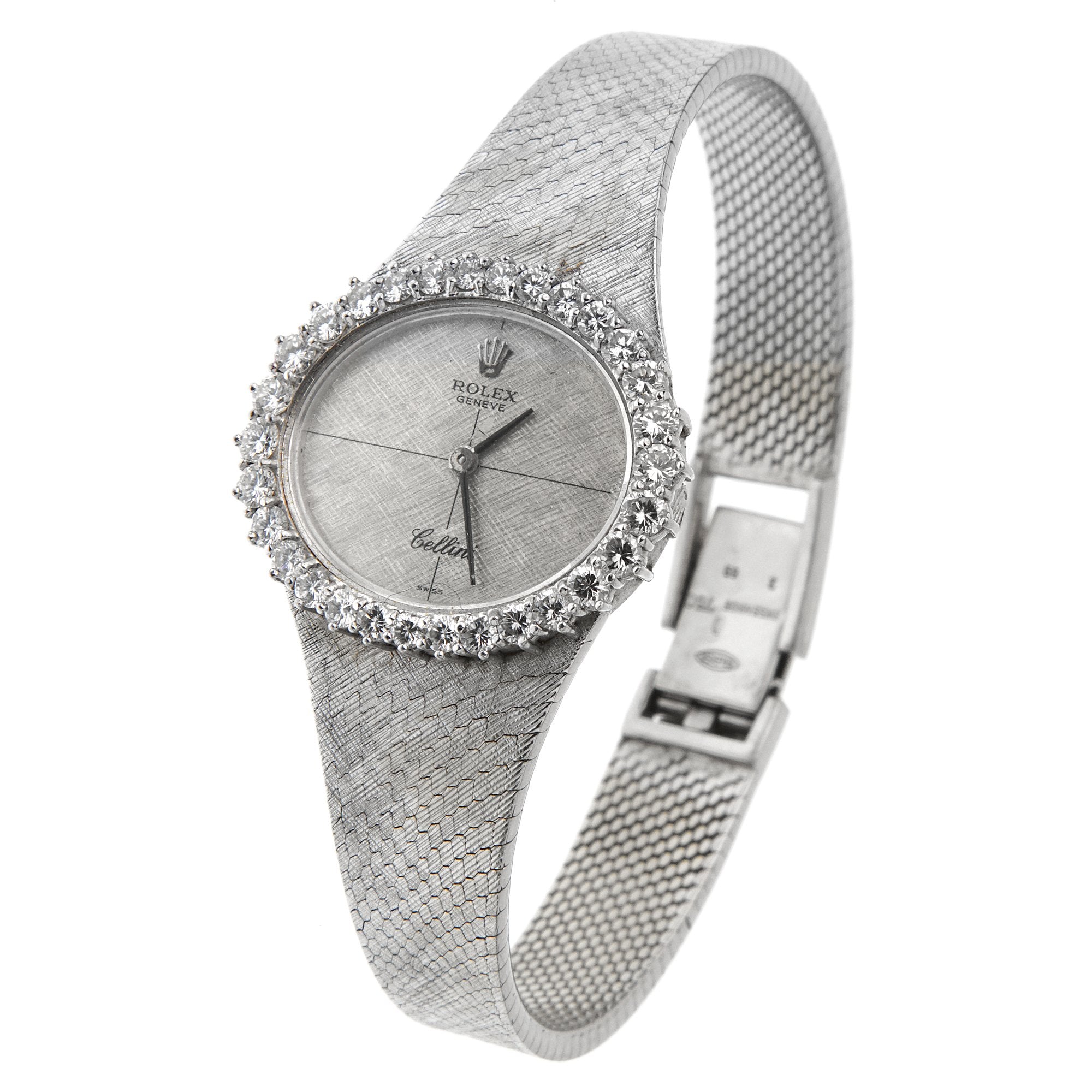Rolex Cellini Diamond White Gold Watch Circa 1974 – Opulent Jewelers