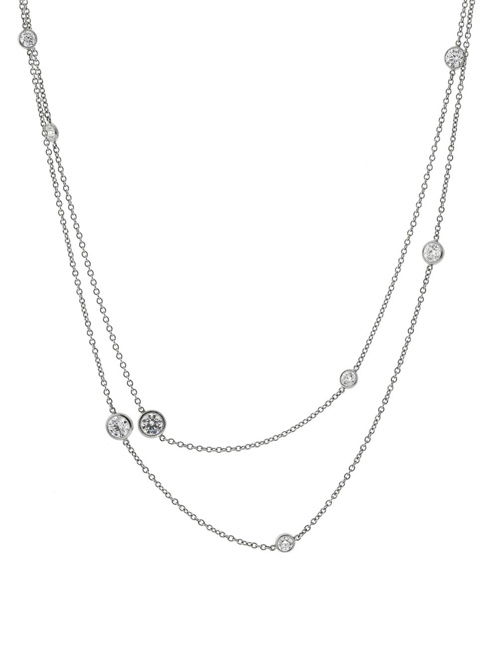 Tiffany & Co. Diamond Station Necklace in Platinum