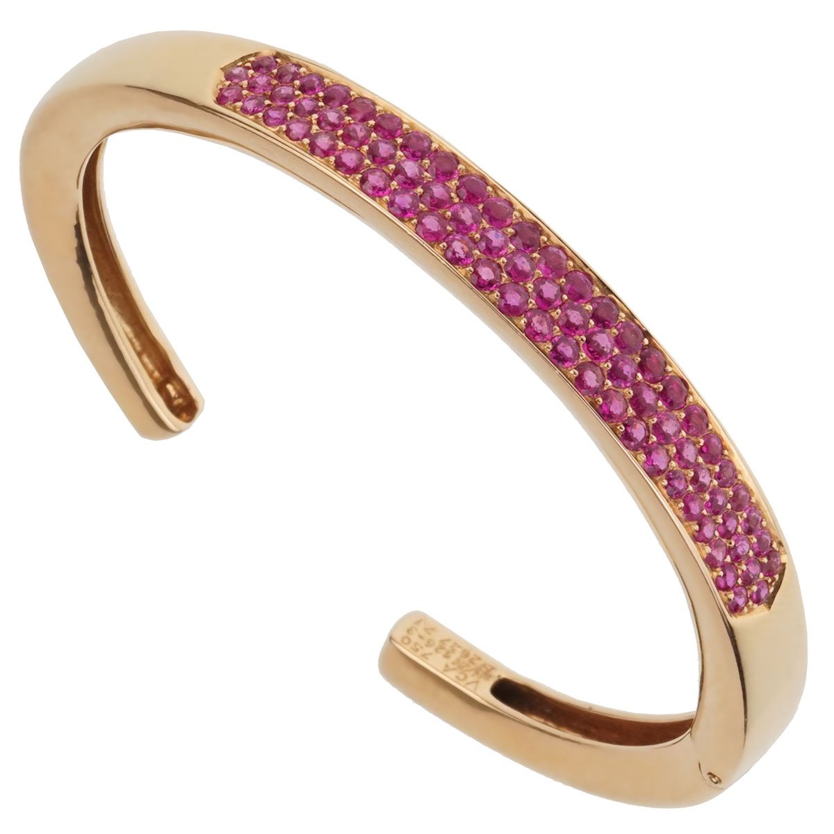 Van Cleef and Arpels Pink Sapphire Rose Gold Bangle