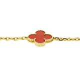 Van Cleef Arpels Carnelian Vintage Alhambra Necklace 0000350