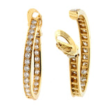 Van Cleef Arpels Diamond Hoop 18k Yellow Gold Earrings 0000866