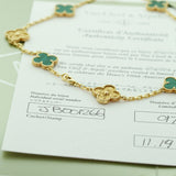 Van Cleef Arpels Limited Edition Malachite Vintage Alhambra Necklace 0000351