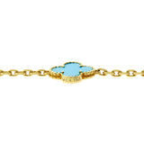 Van Cleef Arpels Turquoise Alhambra Gold Necklace 0000348