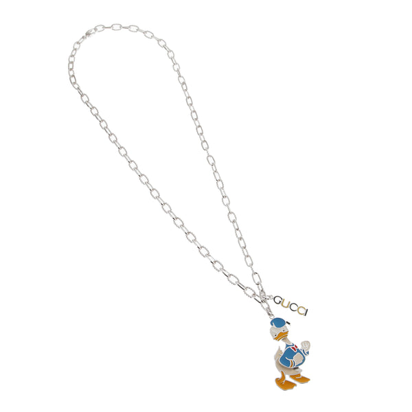 Gucci x Disney Donald Duck Sterling Silver Pendant Necklace