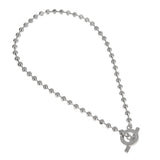 Gucci Sterling Silver Beaded Diamond Cut Boule Necklace Size M - 15"
