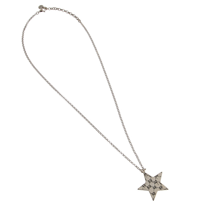 Gucci Ghost Pink Enamel Star Sterling Silver Necklace