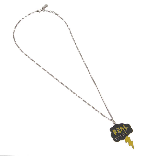 Gucci Real Gucci Lightning Cloud Sterling Silver Pendant Necklace