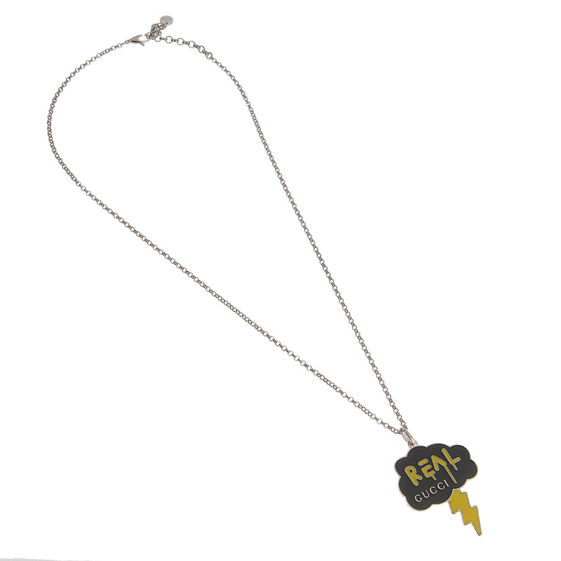Gucci Real Gucci Lightning Cloud Sterling Silver Pendant Necklace