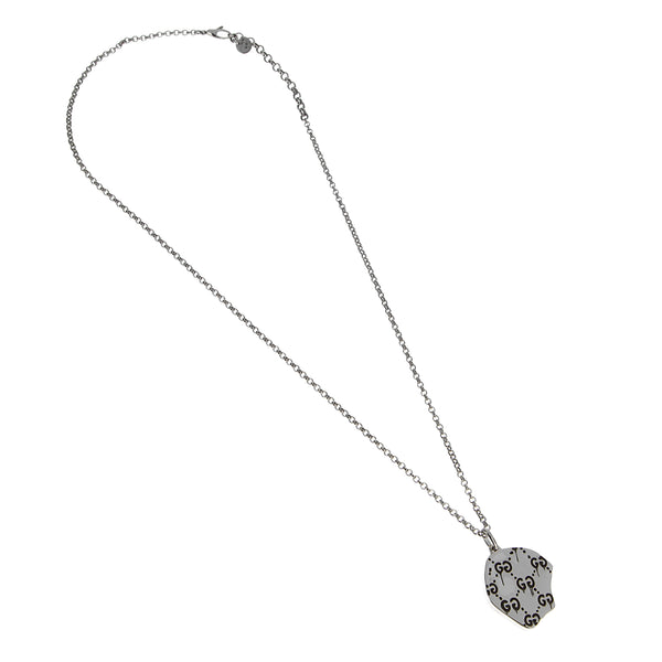 Gucci Ghost Red Enamel Skull Sterling Silver Necklace
