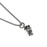 Gucci Sterling Silver Wolf Head Pendant Necklace