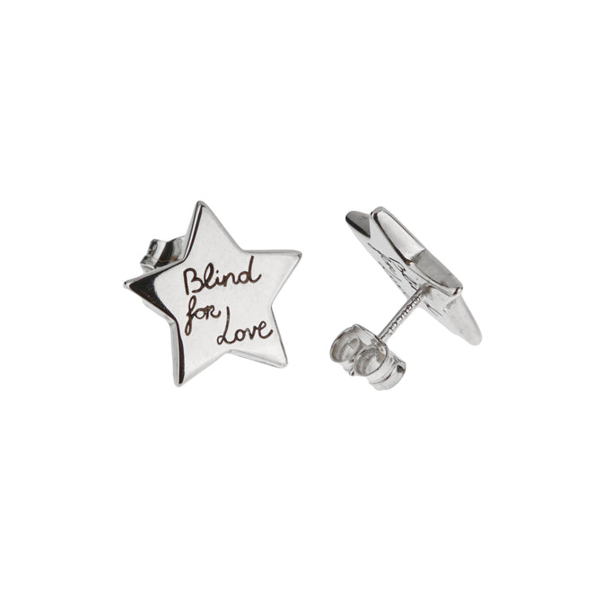 Gucci Sterling Silver Star Stud Earrings – “Blind for Love”